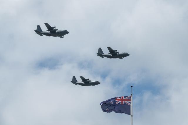 New Zealand C 130H flypast credit RNZAF 640